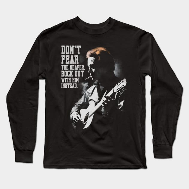 Rock with the Reaper Long Sleeve T-Shirt by BAJAJU